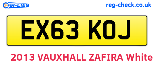 EX63KOJ are the vehicle registration plates.