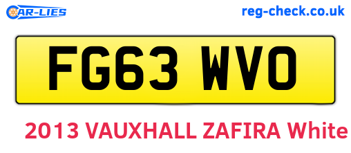 FG63WVO are the vehicle registration plates.