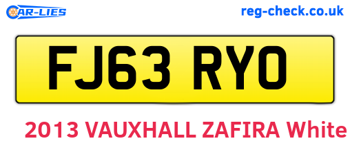 FJ63RYO are the vehicle registration plates.