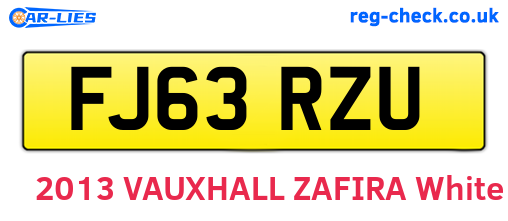 FJ63RZU are the vehicle registration plates.