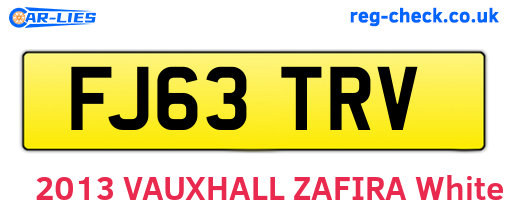 FJ63TRV are the vehicle registration plates.