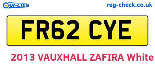 FR62CYE are the vehicle registration plates.