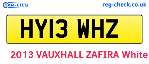 HY13WHZ are the vehicle registration plates.