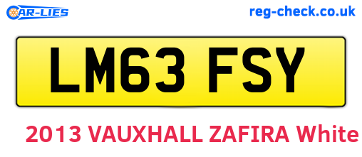 LM63FSY are the vehicle registration plates.