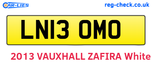 LN13OMO are the vehicle registration plates.