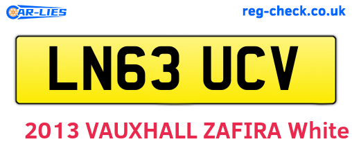 LN63UCV are the vehicle registration plates.