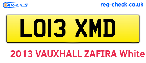 LO13XMD are the vehicle registration plates.