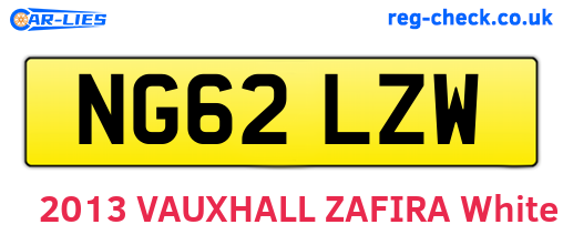 NG62LZW are the vehicle registration plates.