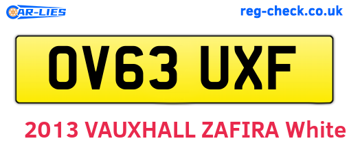 OV63UXF are the vehicle registration plates.