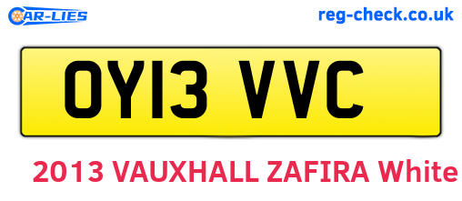 OY13VVC are the vehicle registration plates.