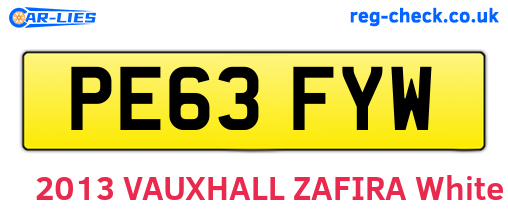 PE63FYW are the vehicle registration plates.