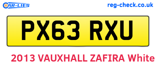 PX63RXU are the vehicle registration plates.