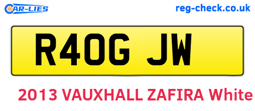R40GJW are the vehicle registration plates.