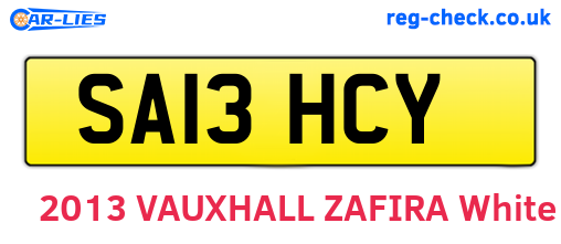 SA13HCY are the vehicle registration plates.