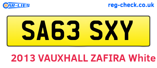 SA63SXY are the vehicle registration plates.