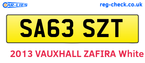 SA63SZT are the vehicle registration plates.
