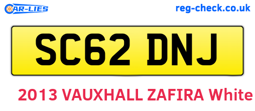 SC62DNJ are the vehicle registration plates.