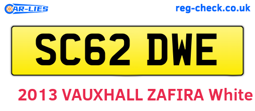 SC62DWE are the vehicle registration plates.