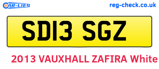SD13SGZ are the vehicle registration plates.