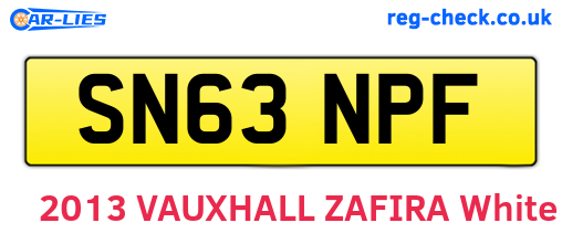 SN63NPF are the vehicle registration plates.