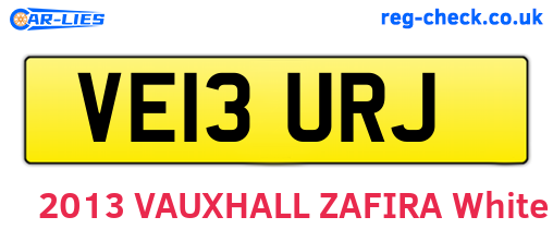 VE13URJ are the vehicle registration plates.