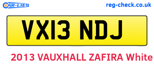 VX13NDJ are the vehicle registration plates.