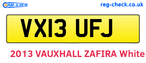 VX13UFJ are the vehicle registration plates.