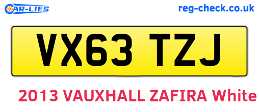 VX63TZJ are the vehicle registration plates.