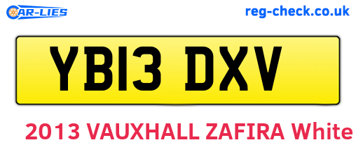 YB13DXV are the vehicle registration plates.