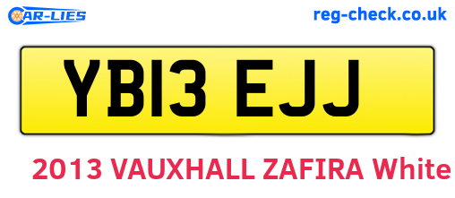 YB13EJJ are the vehicle registration plates.