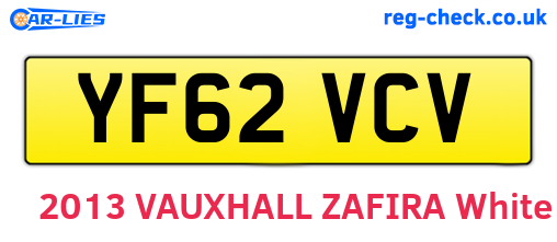 YF62VCV are the vehicle registration plates.