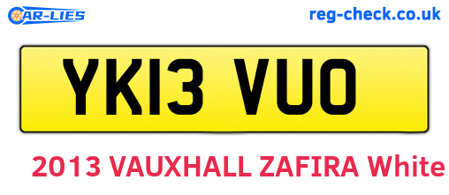 YK13VUO are the vehicle registration plates.