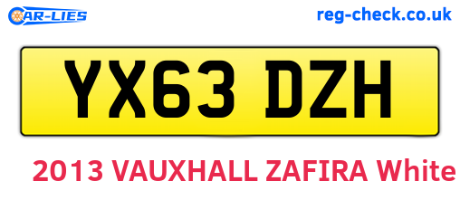 YX63DZH are the vehicle registration plates.