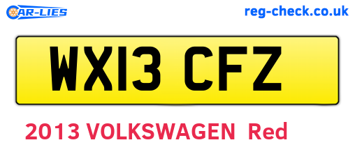 WX13CFZ are the vehicle registration plates.