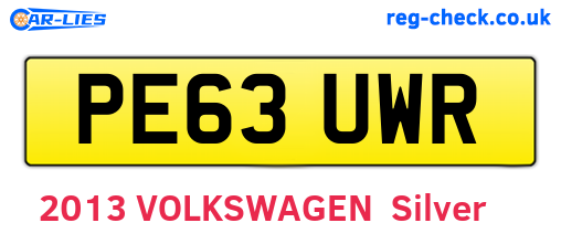PE63UWR are the vehicle registration plates.