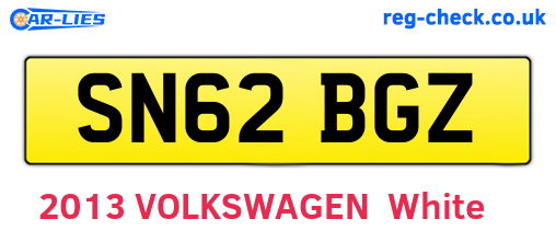 SN62BGZ are the vehicle registration plates.