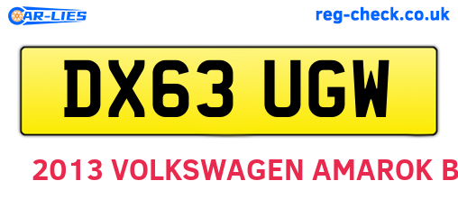 DX63UGW are the vehicle registration plates.