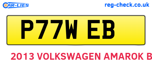 P77WEB are the vehicle registration plates.