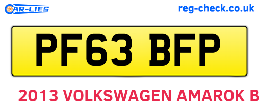 PF63BFP are the vehicle registration plates.
