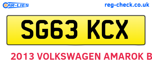 SG63KCX are the vehicle registration plates.