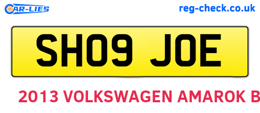 SH09JOE are the vehicle registration plates.