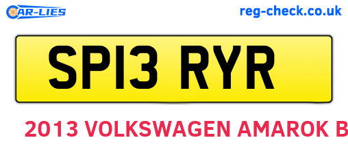 SP13RYR are the vehicle registration plates.