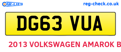 DG63VUA are the vehicle registration plates.