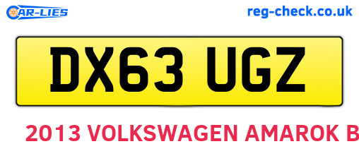 DX63UGZ are the vehicle registration plates.