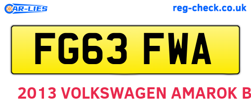 FG63FWA are the vehicle registration plates.