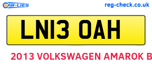LN13OAH are the vehicle registration plates.