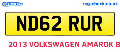 ND62RUR are the vehicle registration plates.