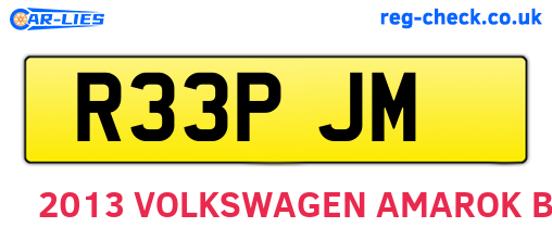 R33PJM are the vehicle registration plates.