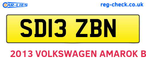 SD13ZBN are the vehicle registration plates.