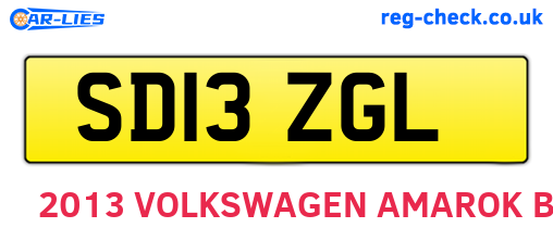 SD13ZGL are the vehicle registration plates.